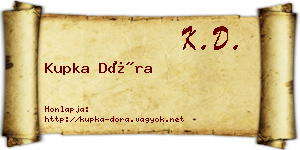 Kupka Dóra névjegykártya
